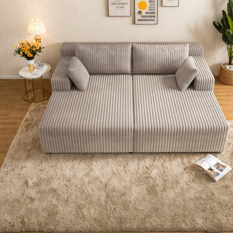 Canapé modulaire polyvalent, velours côtelé moelleux, style moderne pour la maison