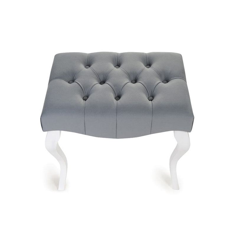 Bedroom Bench Ottoman, H40 x W80 x D40cm, Grey/White