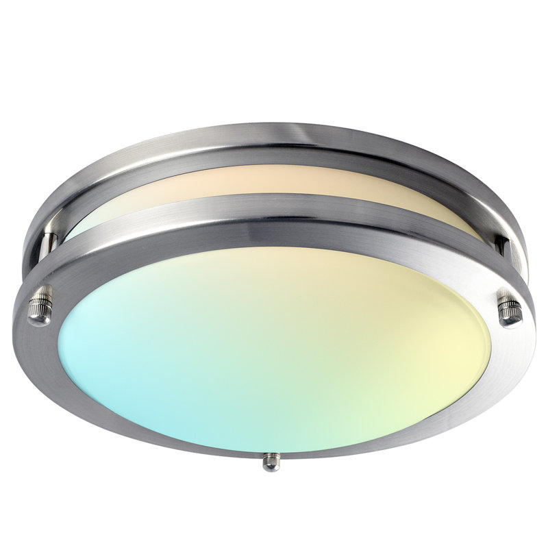 Plafonnier encastré Eryx, H 10 po x l 10 po x P 3 po, Argent