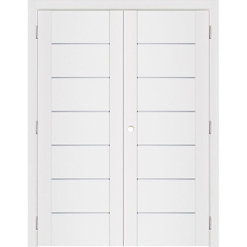 Double porte intérieure stratifiée blanc doux pré-suspendu Stile 009, 48 po x 96 po, Droite / vers l'intérieur