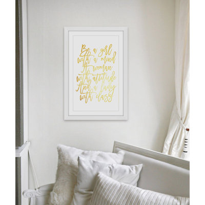 Art textuel sur papier, "be a girl III" par Dantell