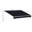 Auvent de patio 8 pi x 7 pi - soleil noir rétractable manuellement. S'ajuste facilement pour minimiser et chauffer, compatible avec différentes surfaces, cadre en aluminium et en acier