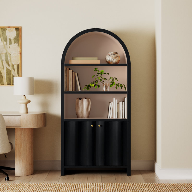 Liabella 5 Shelf Wood Bookcase, Black