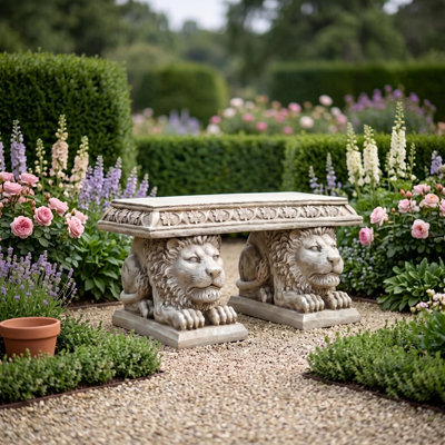Grand Lion Resin Outdoor Bench