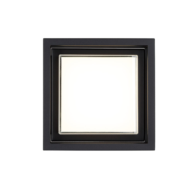 Framed LED Outdoor Flush Mount, Black