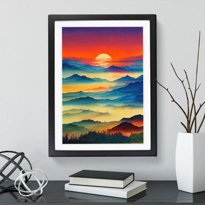 XV1022-4312X Sunset Mountain No.2 - Single Picture Frame Print