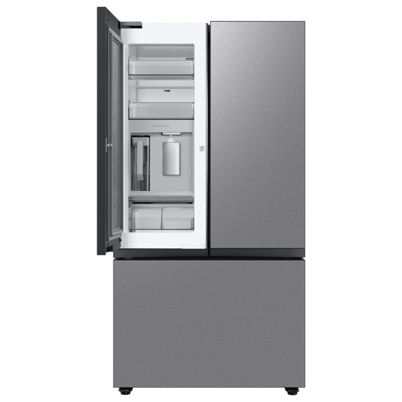 Samsung Bespoke 3-Door French Door Refrigerator (30 cu. ft.) with Beverage Center in Fingerprint Resistant Stainless Steel