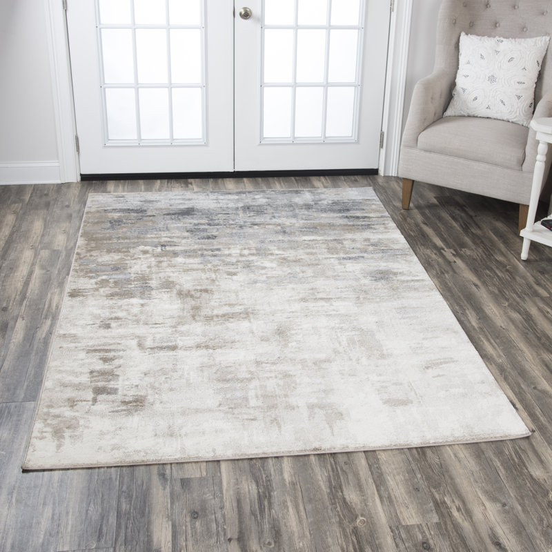 Tapis beige / gris à motif abstrait Healdsburg, Rectangle 5 pi 2 po x 7 pi 3 po