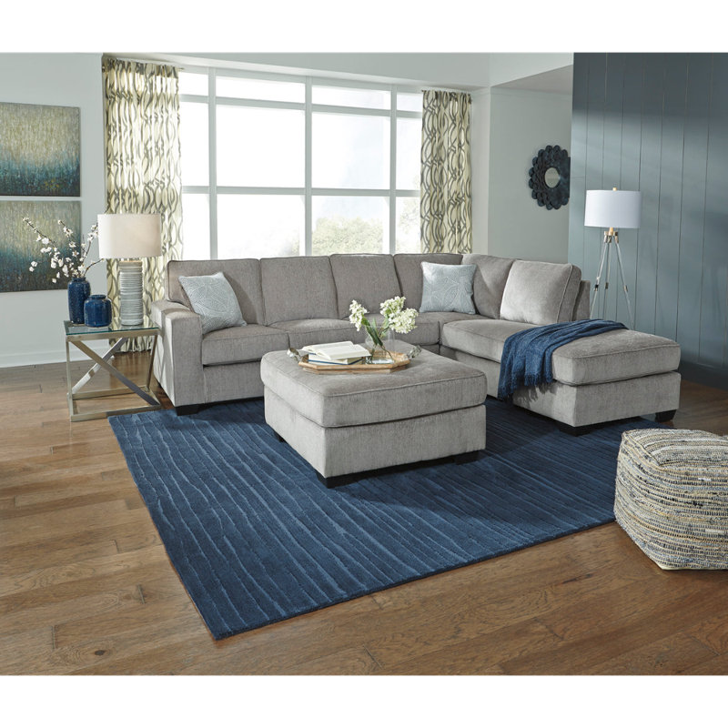 Canapé modulaire 2 pièces Alfretta, Polyester gris
