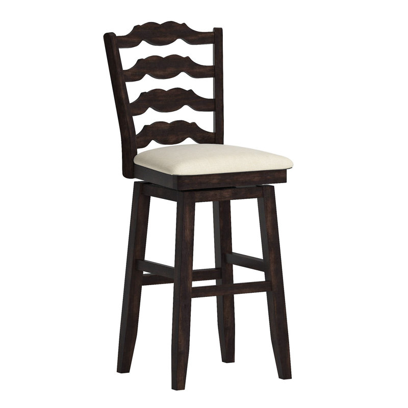 Tabouret de bar et de comptoir pivotant Fortville, Noir antique, Tabouret de bar (siège d'une hauteur de 29 po)