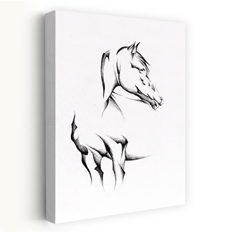 «Elegant Abstract Horse», reproduction d'art murale élégante, H 60 po x l 40 po