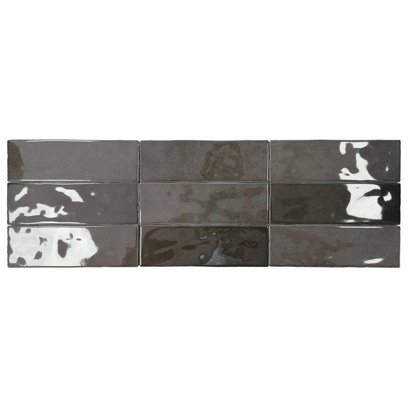 Carrelage mural en céramique 2,5 "x 8", Noir