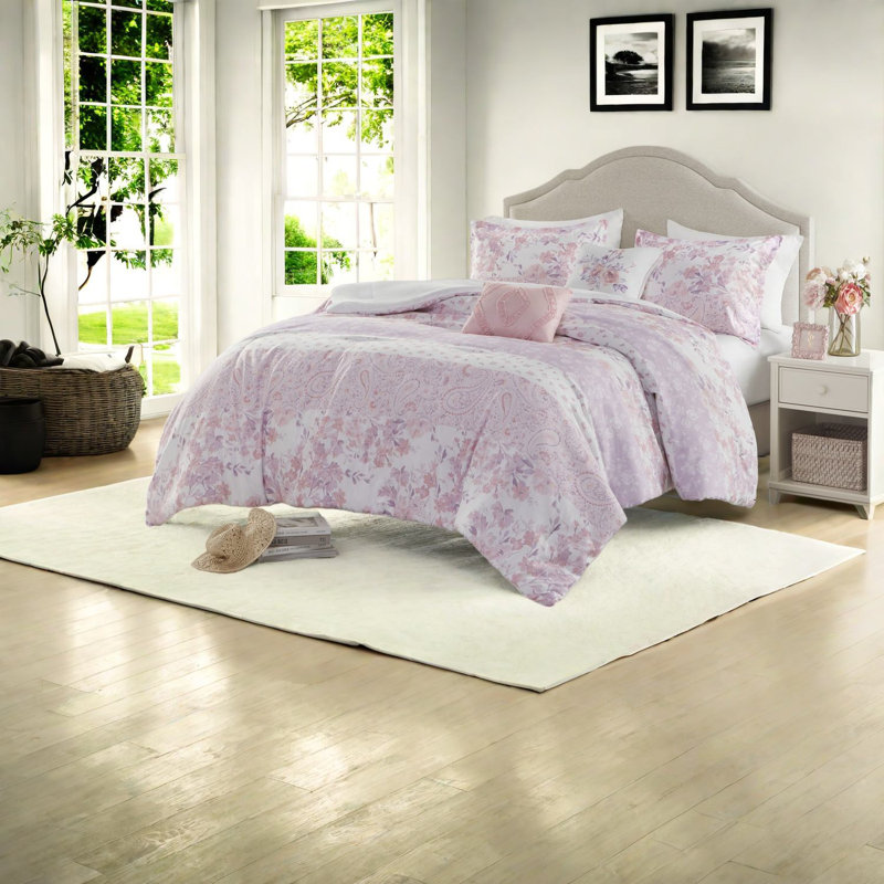 Ensembles de literie floraux confortables, microfibre de polyester hypoallergénique, style rétro pour lit simple / simple TG