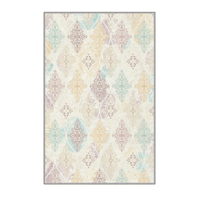 Tapis géométrique en polyester jaune / vert Anselmo