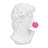 Sculptural Resin Greek God Head Figurine for Home Decor - Decorative Object Statue with Gum Accent for Living Room Decoration - 13", White & Pink