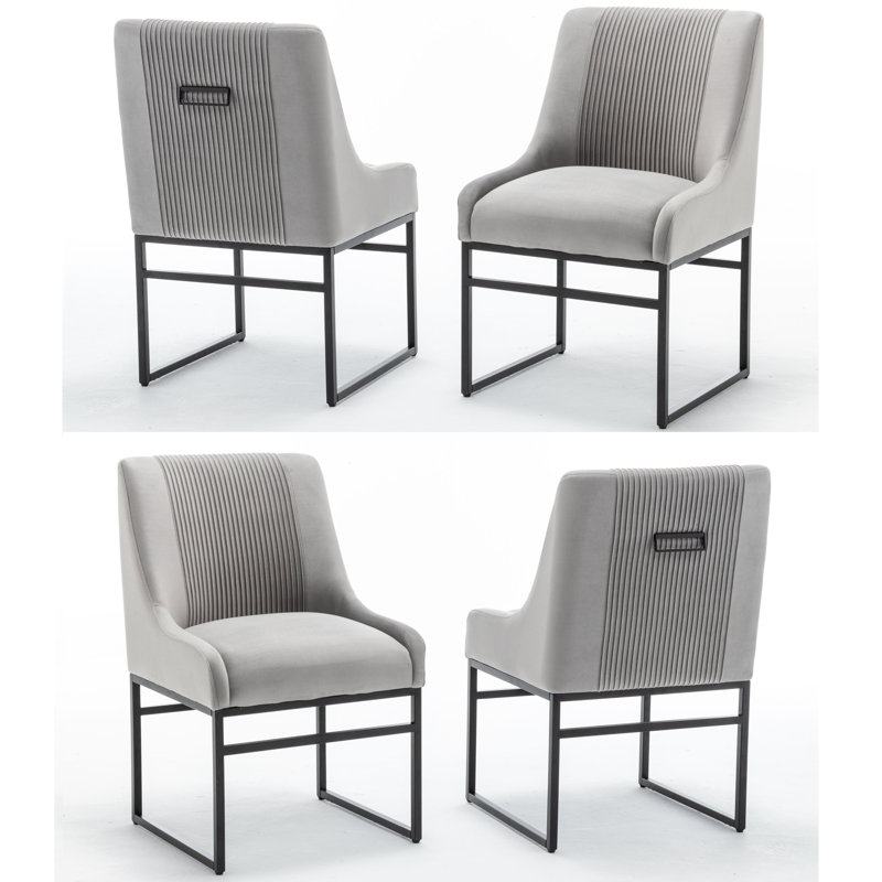 Seymore Velvet Side Chair, Gray