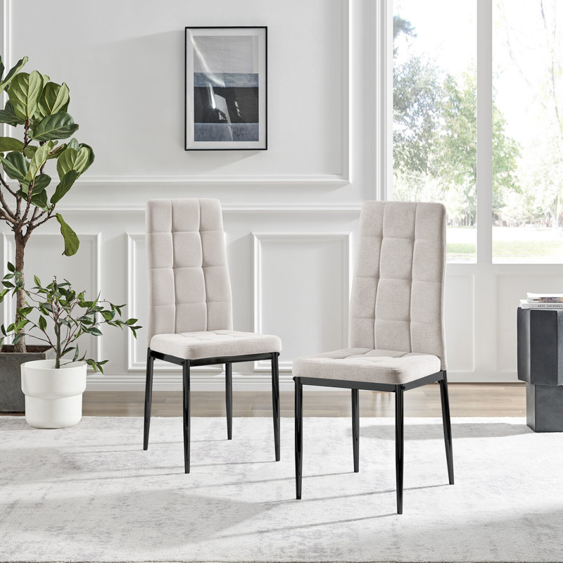 Chaises de salle à manger Pallo, Crème, crème, Noir, noir, noir, noir