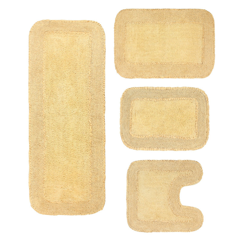Tapis pour salle de bain 100% coton avec envers en latex Radiant Collection, Jaune