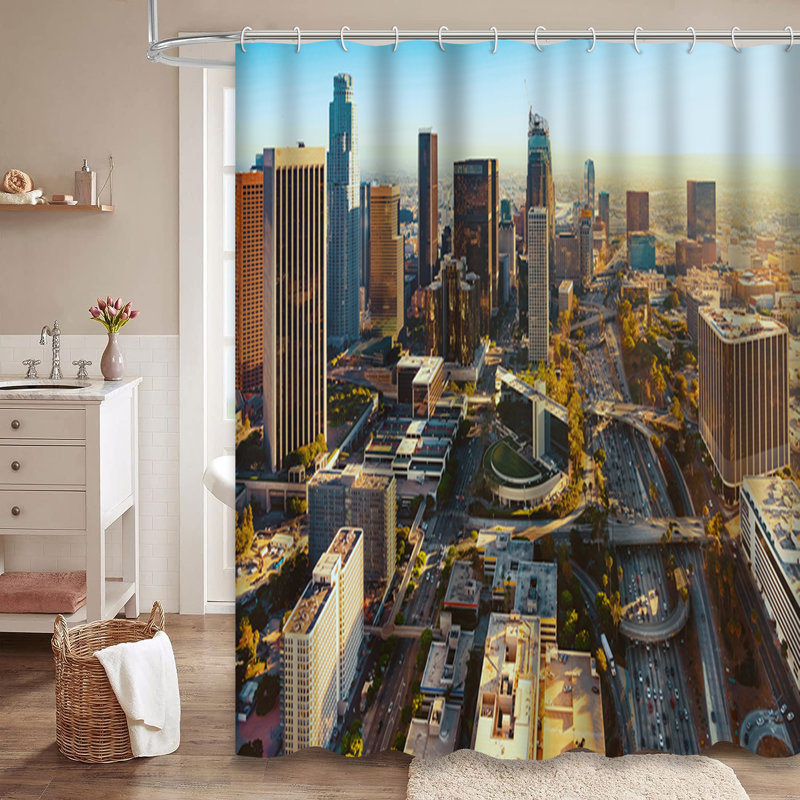 Rideau de douche California Cityscape Sunset, L 72 po x l 78 po