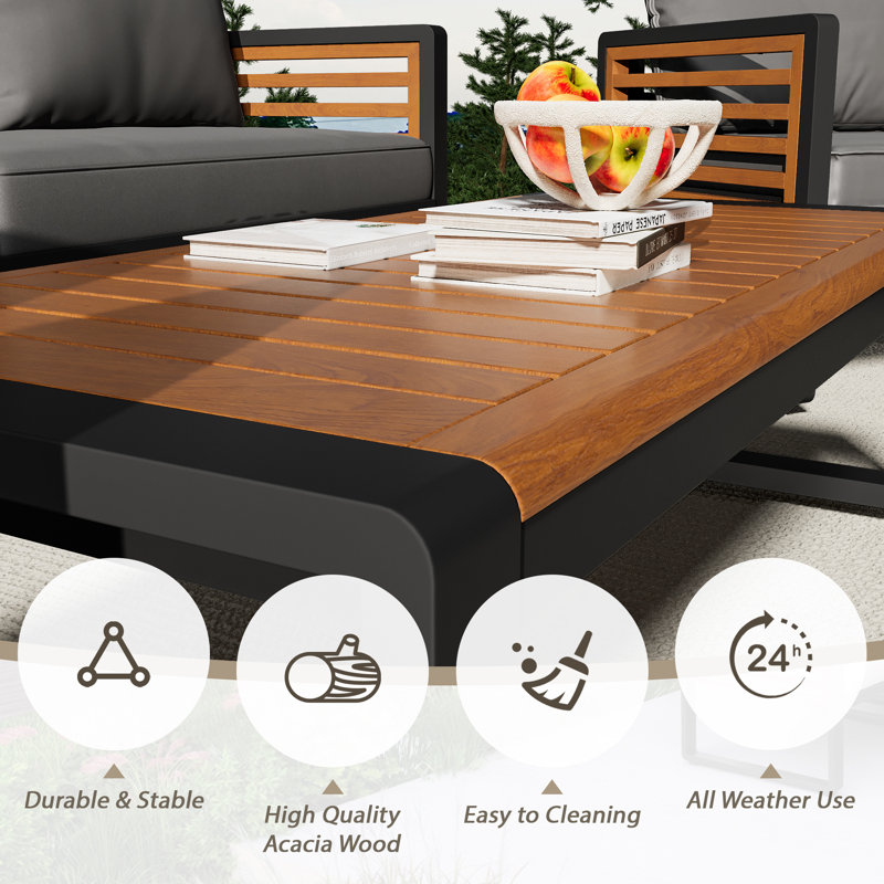4-Piece Patio Conversation Set with Weather-Resistant Polyester Cushions for Backyard, Deck & Poolside Relaxation, Gray