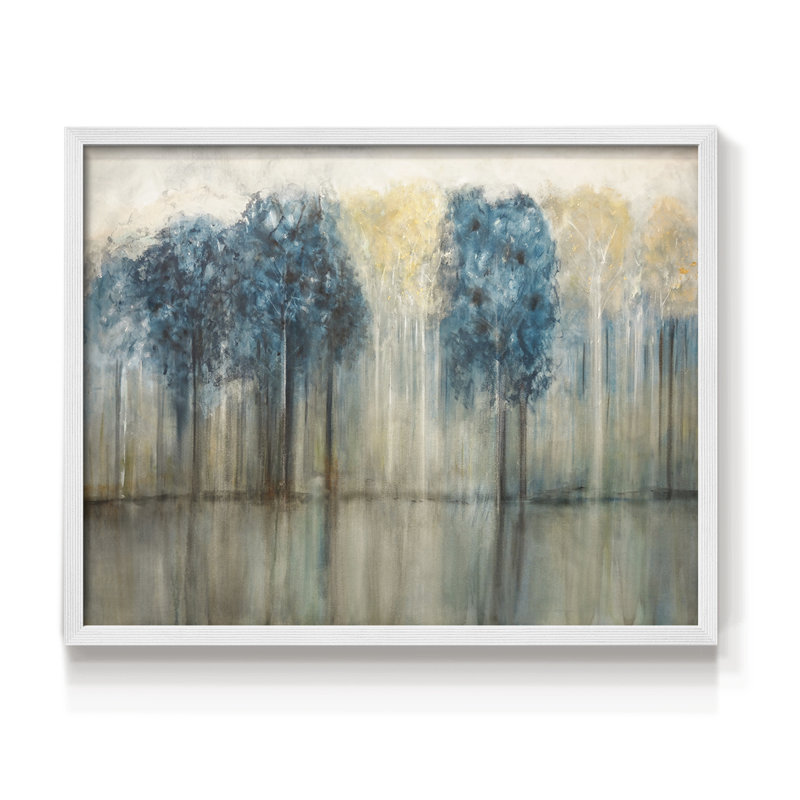 Tree Line - Impression encadrée - Restickable, H 8 po x l 10 po, Blanc