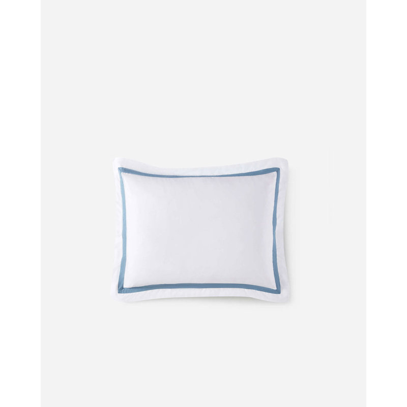 Frame Sham Set, King, White/Denim