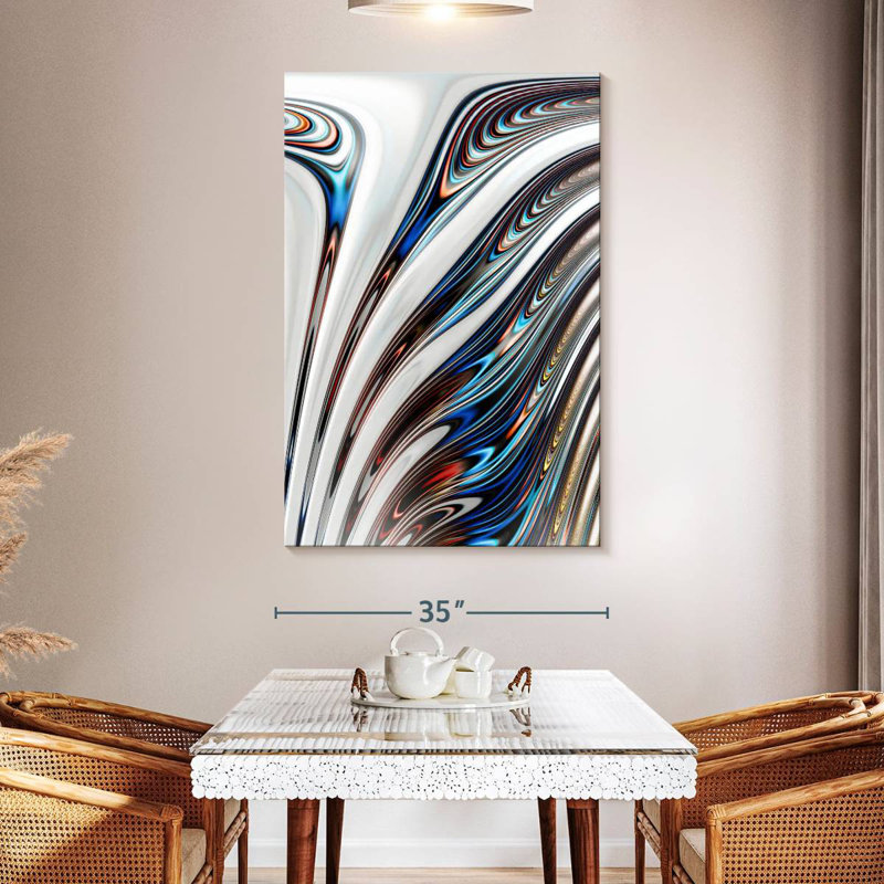 Avery Liquid Chrome Abstract, 51" H x 34" W