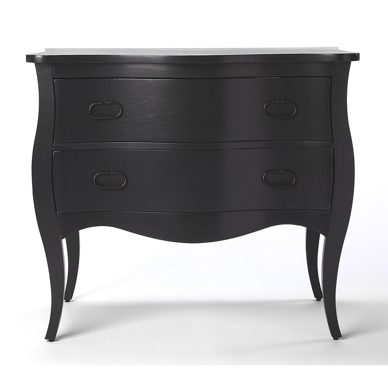 Easterbrook Solid Wood 2 - Drawer Accent Chest, Black