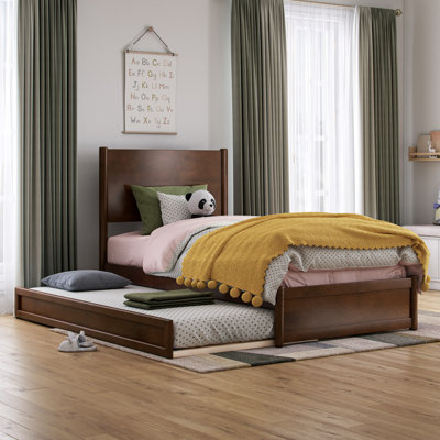  Ronan Wood Platform Bed with Footboard and Trundle