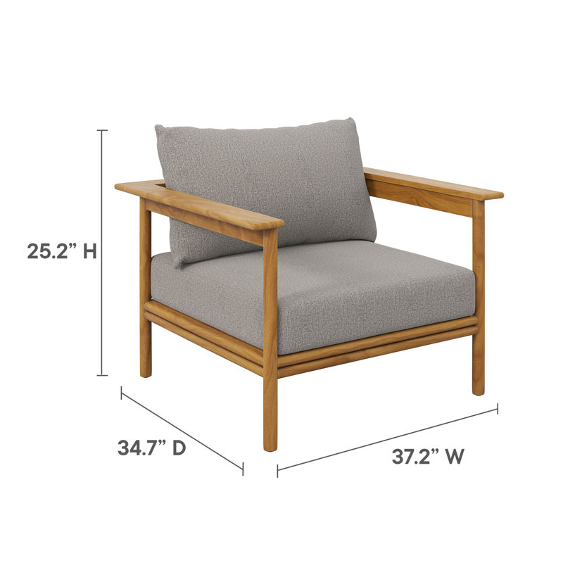 Ensemble de fauteuil et repose-pieds d'extérieur en bois de teck Wren, Bois flotté, Oui