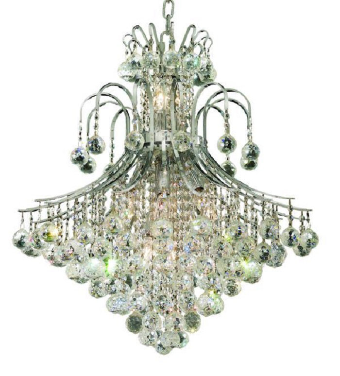 Stoller 15 - Light Dimmable Tiered Chandelier, Chrome, Royal Cut