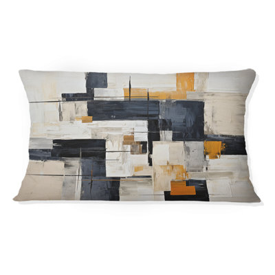 Ivory Illusions Abstract Shapes II - Abstract Shapes Printed Throw Pillow
