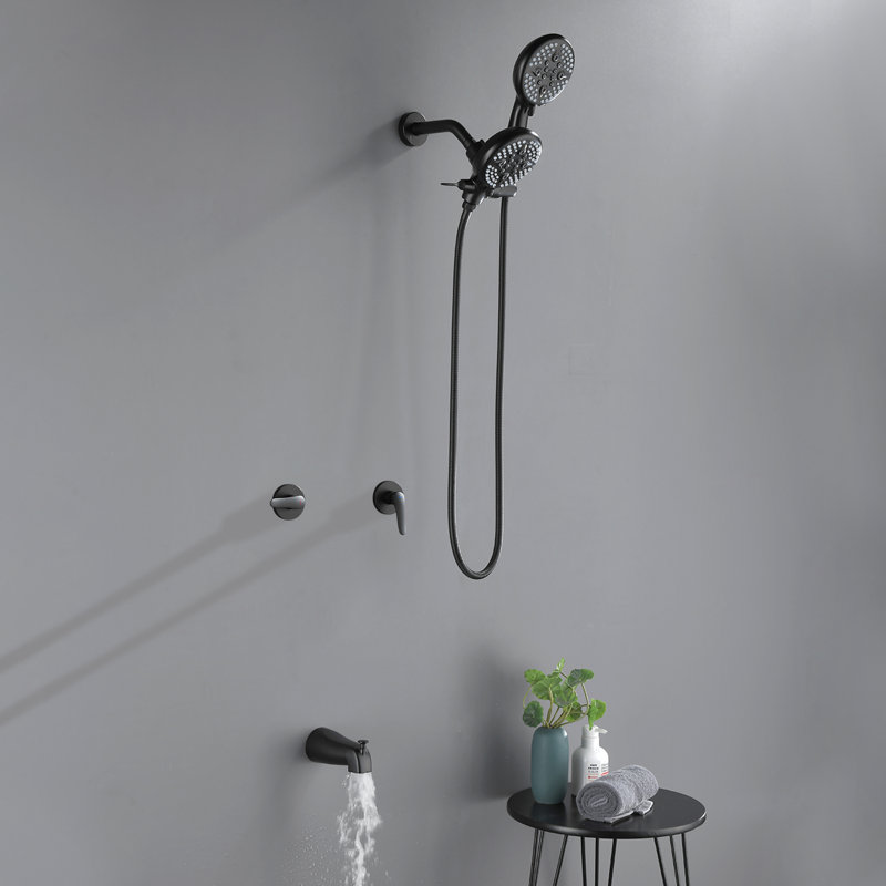Système de douche complet à double fonction, Noir mat