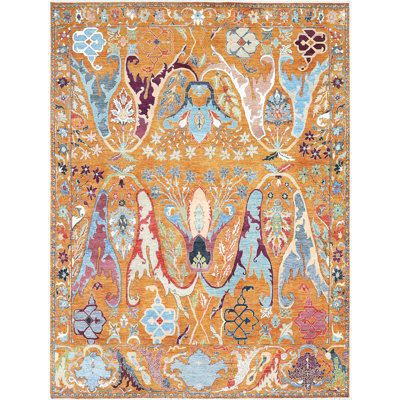 High-Quality Hand-Knotted Rust Area Rug