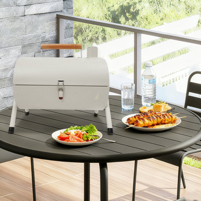 Outdoor Charcoal BBQ Grill, Double-Sided Cooking With Removable Ash Pan & Safety Lock, Portable For Backyard, Patio, And Picnic Use
