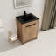 Meuble-lavabo autoportant avec lavabo en céramique noire. 2 portes, poignée en métal, tablette réglable. Meuble-lavabo en contreplaqué 24 po. Lavabo, fermeture en douceur-768521597