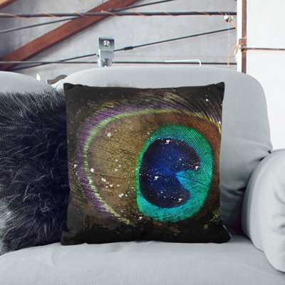 Peacock Feather Scatter Cushion