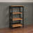 SOLID WOOD SHELF 4 TIER BLACK & NATURAL HONEY
