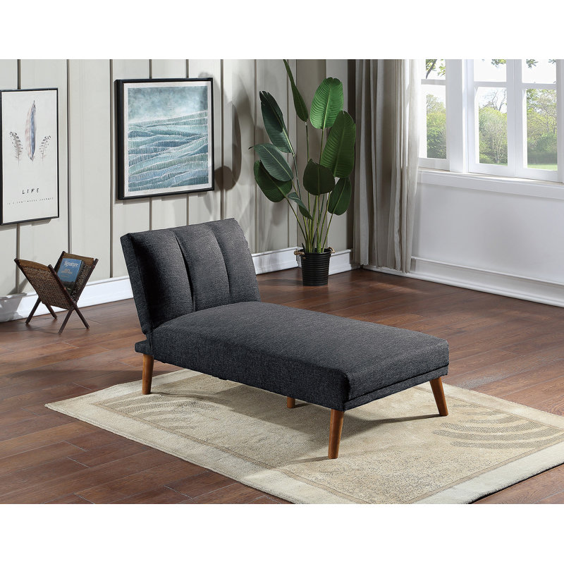 Méridienne réglable en polyfibre, canapé de salon, Marine, Noir