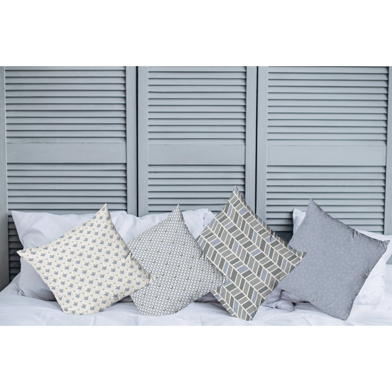 Ensemble de housse de coussin carré répétitif 4 pièces Whale Tails, 20 po X 20 po