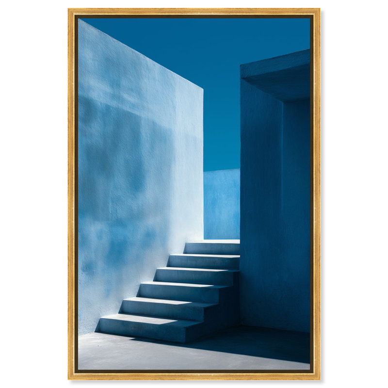 Deep Ocean Walls II Print by Oliver Gal, 31"H x 21"W, Gold Floater Frame