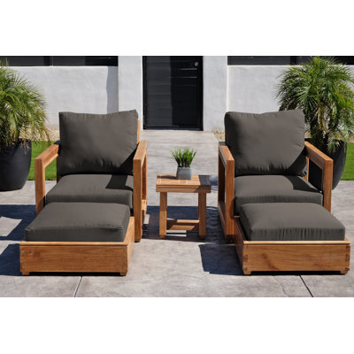 Chatsworth Outdoor 5 - Piece Teak Conversation Set