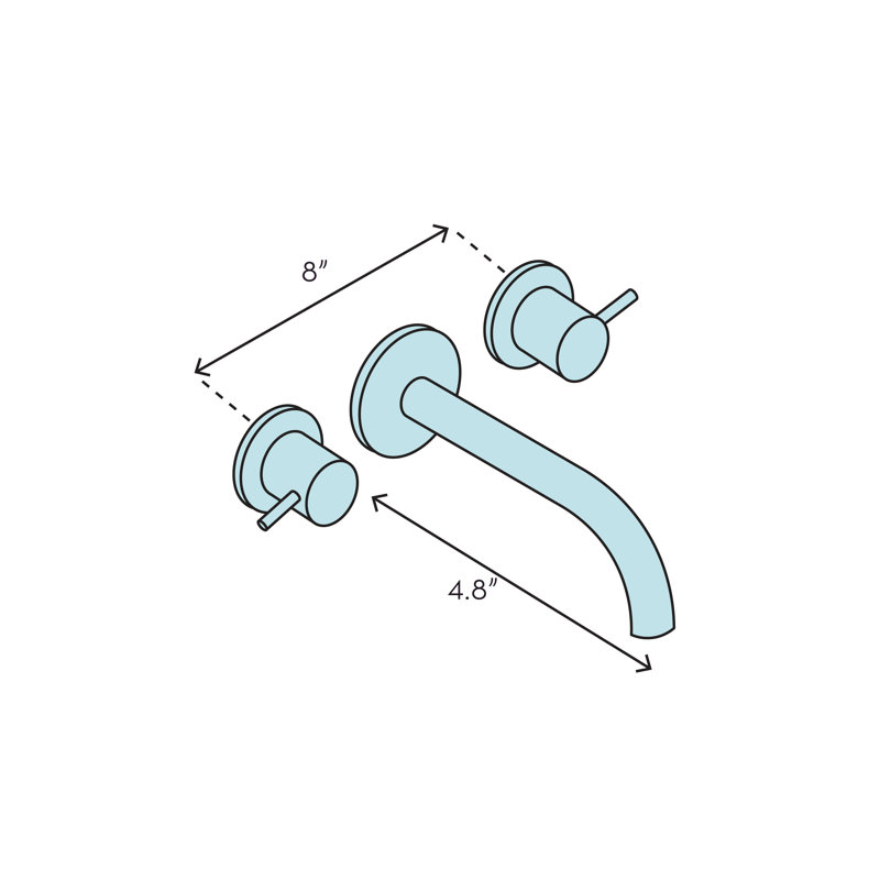 Robinet de salle de bain fixé au mur Heritage, Nickel brossé