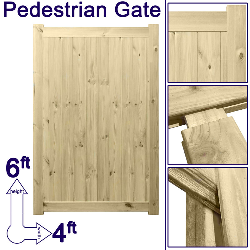 Veney Pressure Treated (Tanalised) Wood Gate, 180cm H x 120cm W x 4.5cm D