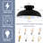 1-Light Industrial Semi Flush Mount Ceiling Light-503674467
