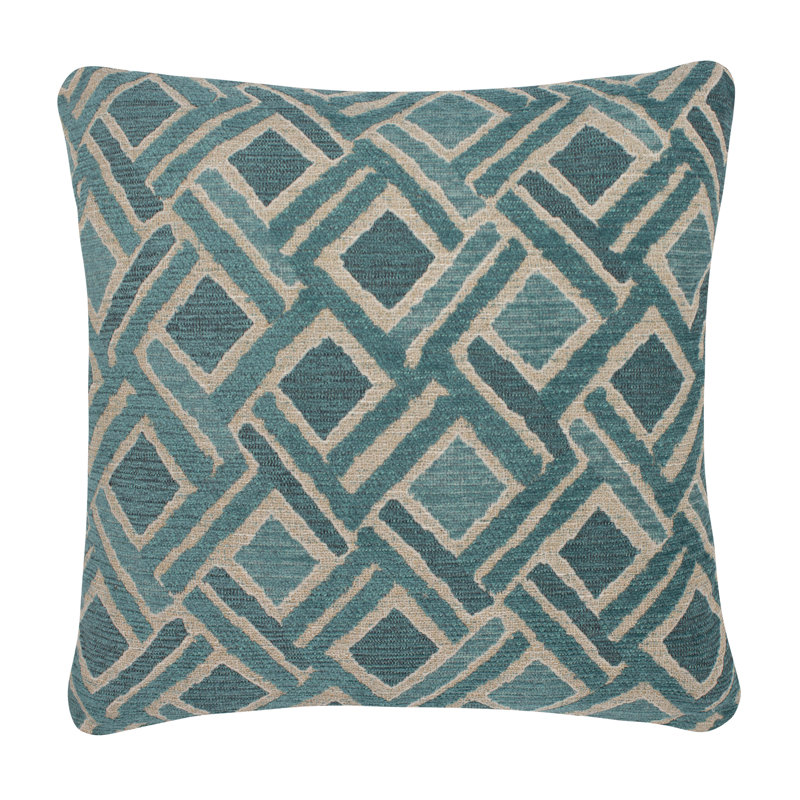 Char Luxury Square Pillow Cover & Insert, Black, Polyester/Polyfill