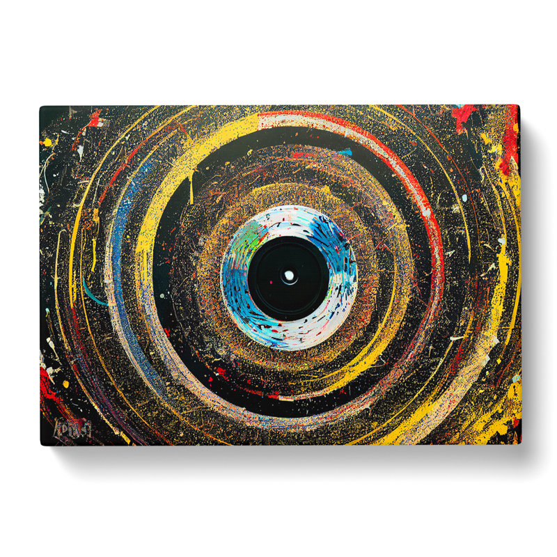 Vinyl Record Abstract Vol.1 - Wrapped Canvas Painting, 35cm H x 50cm W x 3cm D