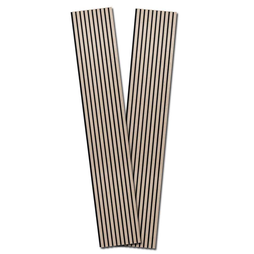 2Pcs 16''x104'' Wood Look Acoustic Wall Paneling,3D Sound proof Slat Wall Panels for Interior Wall Decor（23 sq.ft./Case） Art3d 