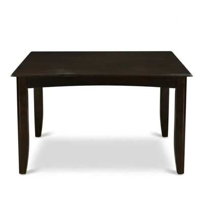Dark Cappuccino Solid Wood Square Gathering Table Dining Set With 18 Inch Self Storage Expansion Leaf And 8 Ladder Back Chairs