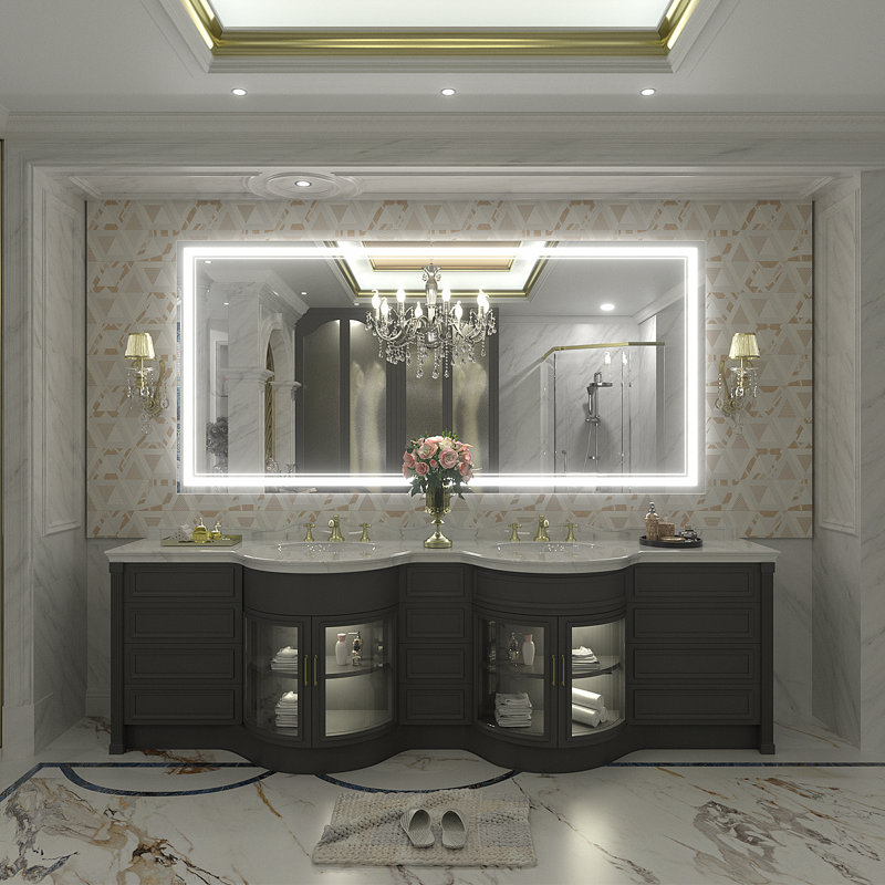  Wayfair Basics® UL Certified LED Anti-Fog Tempered Glass Bathroom/Vanity Mirror , 60" x 30"